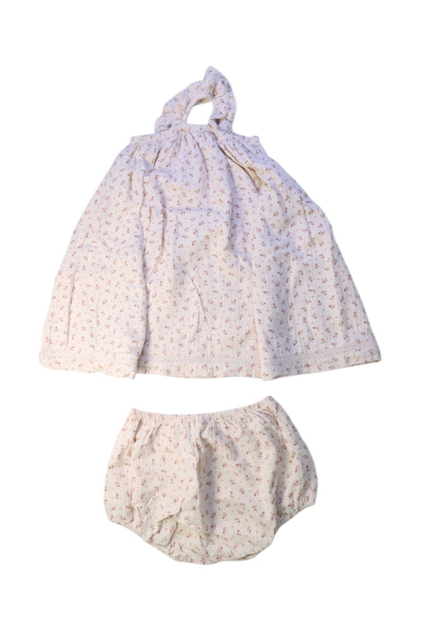A Beige Dress Sets from Quincy Mae in size 4T for girl. (Back View)