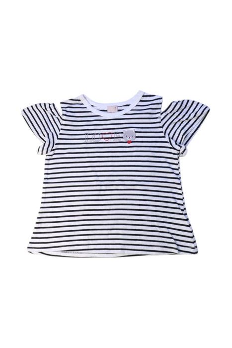 A Black Short Sleeve Tops from Petit Main in size 5T for girl. (Front View)