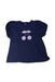 A Navy Short Sleeve Tops from Petit Main in size 5T for girl. (Front View)