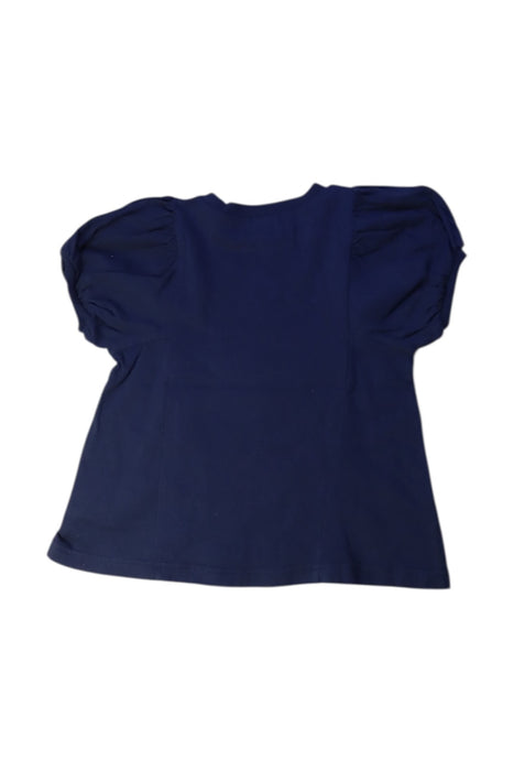 A Navy Short Sleeve Tops from Petit Main in size 5T for girl. (Back View)