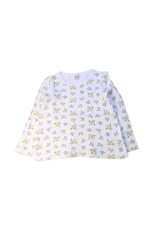 A White Long Sleeve Tops from Petit Main in size 5T for girl. (Front View)