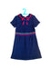 A Navy Short Sleeve Dresses from Gucci in size 5T for girl. (Front View)