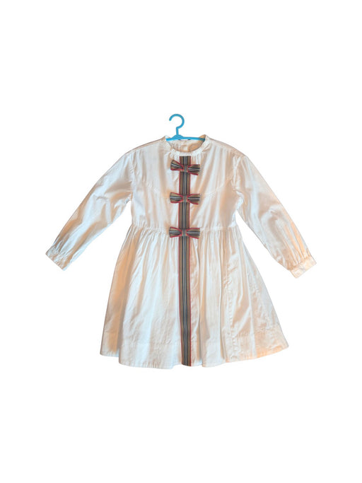 A White Long Sleeve Dresses from Burberry in size 6T for girl. (Front View)