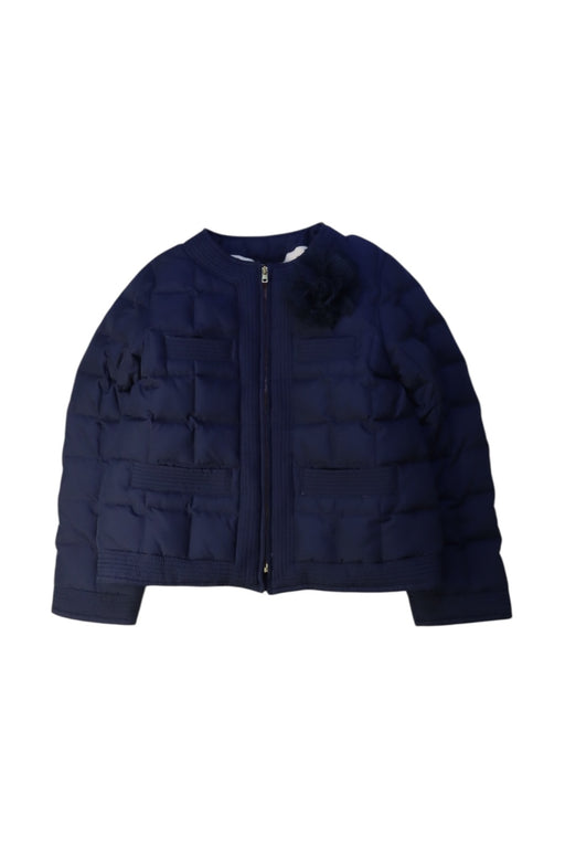 A Navy Puffer/Quilted Jackets from Crewcuts in size 6T for girl. (Front View)