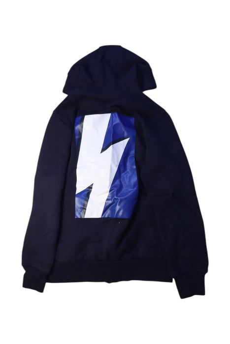 A Navy Hooded Sweatshirts from Neil Barrett Kids in size 12Y for boy. (Back View)