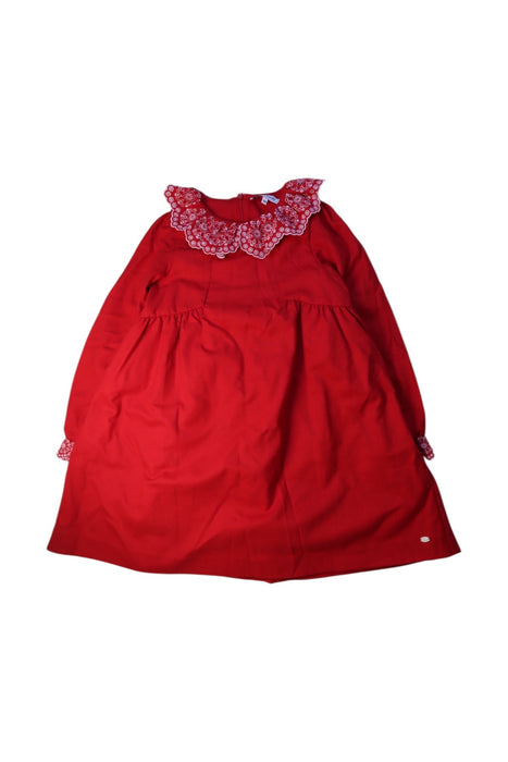 A Red Long Sleeve Dresses from Tartine et Chocolat in size 10Y for girl. (Front View)