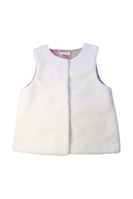 A White Outerwear Vests from Momonittu in size 12Y for girl. (Front View)