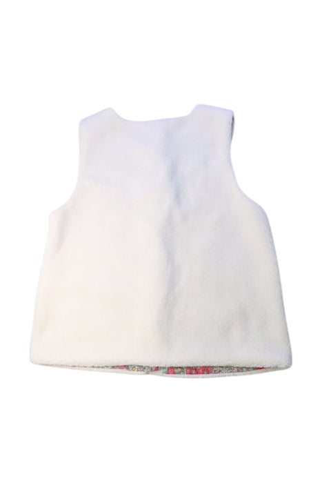 A White Outerwear Vests from Momonittu in size 12Y for girl. (Back View)