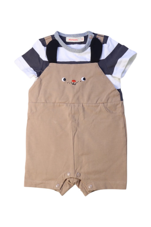 A Multicolour Short Sleeve Rompers from Momonittu in size 0-3M for boy. (Front View)