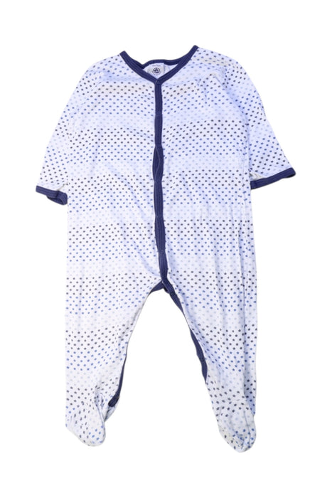 A White Onesies from Petit Bateau in size 6-12M for boy. (Front View)