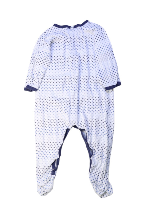 A White Onesies from Petit Bateau in size 6-12M for boy. (Back View)