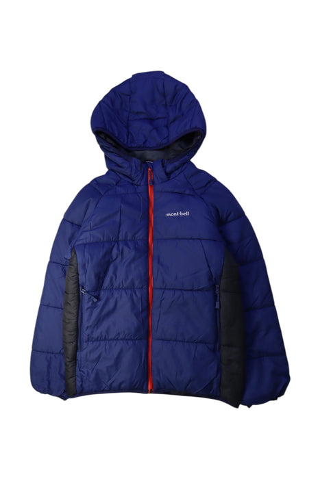 A Blue Puffer/Quilted Jackets from Mont-bell in size 10Y for boy. (Front View)