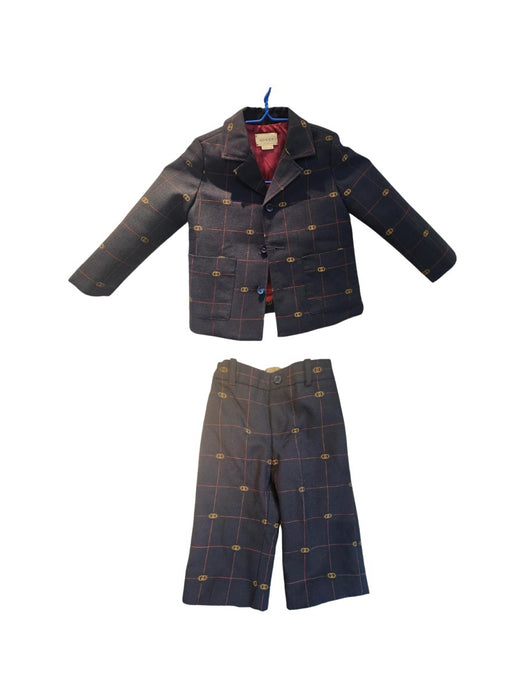 A Navy Suits from Gucci in size 18-24M for boy. (Front View)