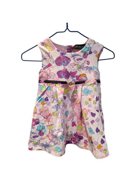 A Multicolour Sleeveless Dresses from Young Versace in size 3T for girl. (Front View)