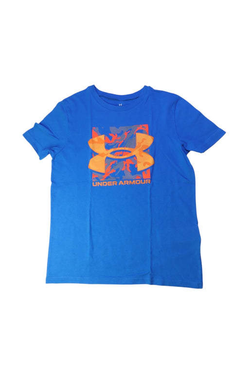 A Blue Short Sleeve T Shirts from Under Armour in size 10Y for boy. (Front View)