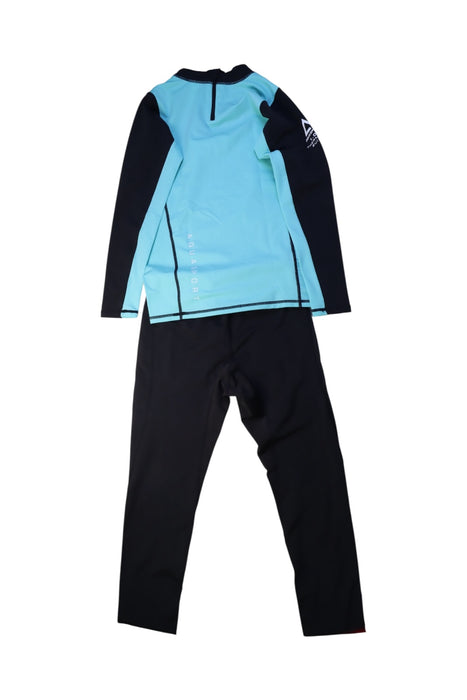 A Black Rash Guards from Aquasport in size 14Y for boy. (Back View)