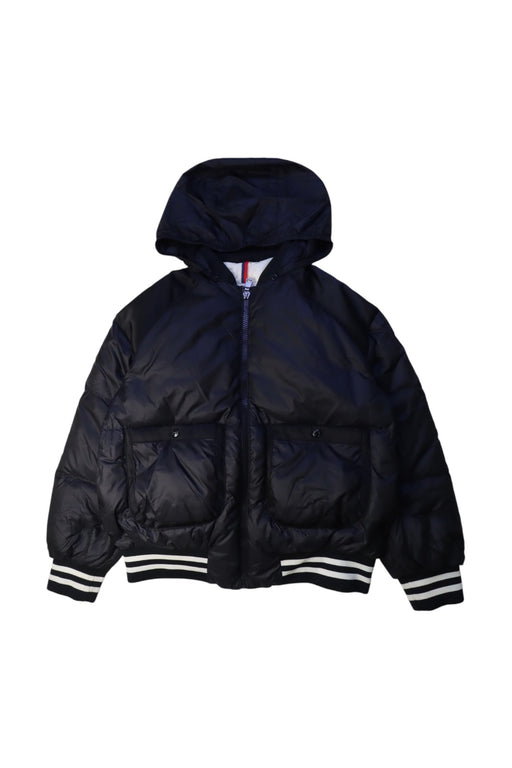 A Navy Puffer/Quilted Jackets from Moncler in size 10Y for boy. (Front View)