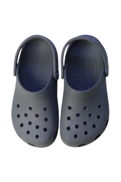 A Blue Slip Ons from Crocs in size 7Y for boy. (Back View)