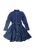 A Blue Long Sleeve Dresses from Ralph Lauren in size 6T for girl. (Front View)
