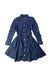 A Blue Long Sleeve Dresses from Ralph Lauren in size 6T for girl. (Front View)