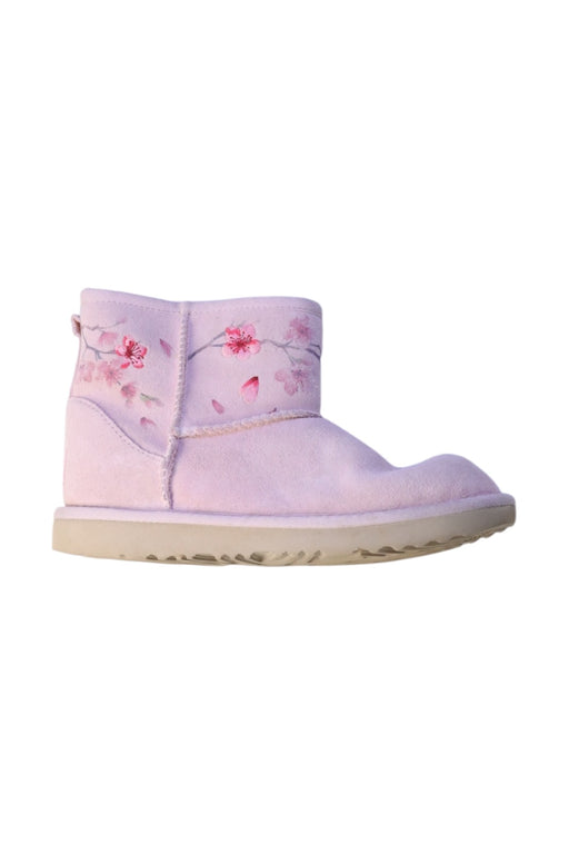 A Pink Booties from UGG in size 7Y for girl. (Front View)