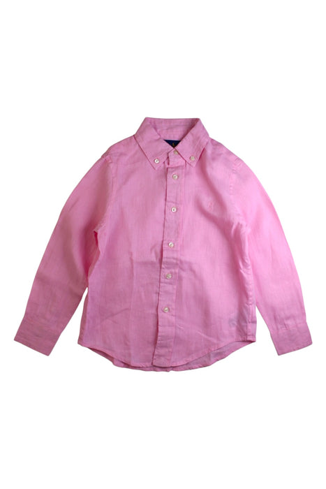 A Pink Long Sleeve Shirts from Ralph Lauren in size 4T for boy. (Front View)