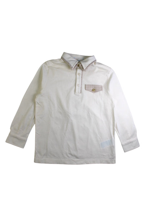 A White Long Sleeve Polos from Nicholas & Bears in size 6T for boy. (Front View)