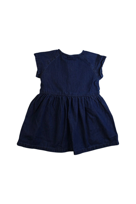 A Navy Short Sleeve Dresses from Petit Bateau in size 12-18M for girl. (Back View)