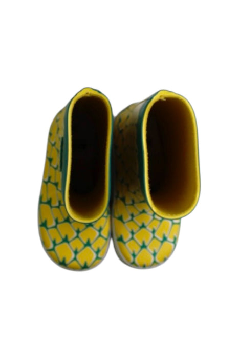 A Yellow Rain Boots from Aigle in size 3T for neutral. (Back View)
