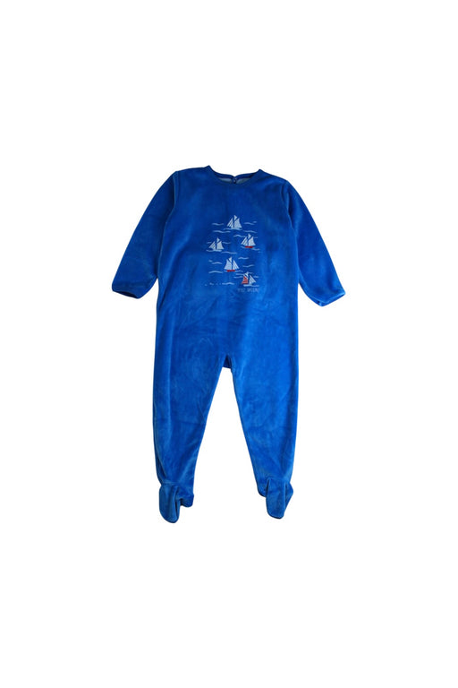 A Blue Onesies from Petit Bateau in size 2T for boy. (Front View)