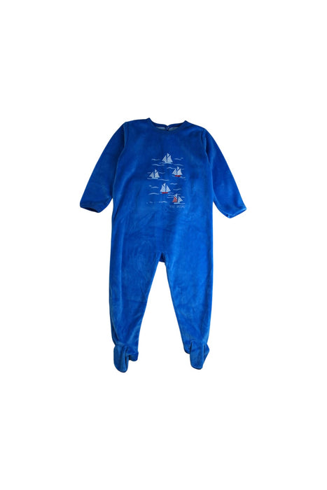 A Blue Onesies from Petit Bateau in size 2T for boy. (Front View)