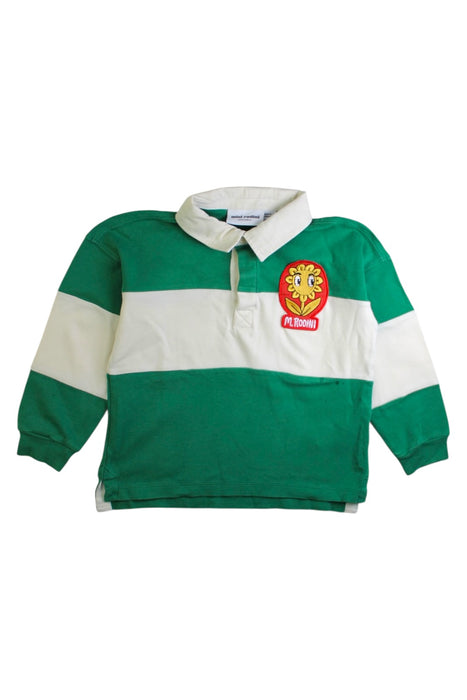 A Green Long Sleeve Polos from Mini Rodini in size 4T for boy. (Front View)