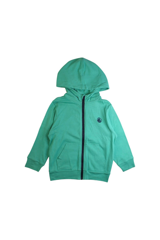 A Green Zippered Sweatshirts from Petit Bateau in size 4T for boy. (Front View)