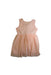 A Peach Sleeveless Dresses from Seed in size 3T for girl. (Front View)