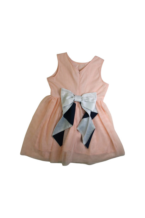 A Peach Sleeveless Dresses from Seed in size 3T for girl. (Back View)
