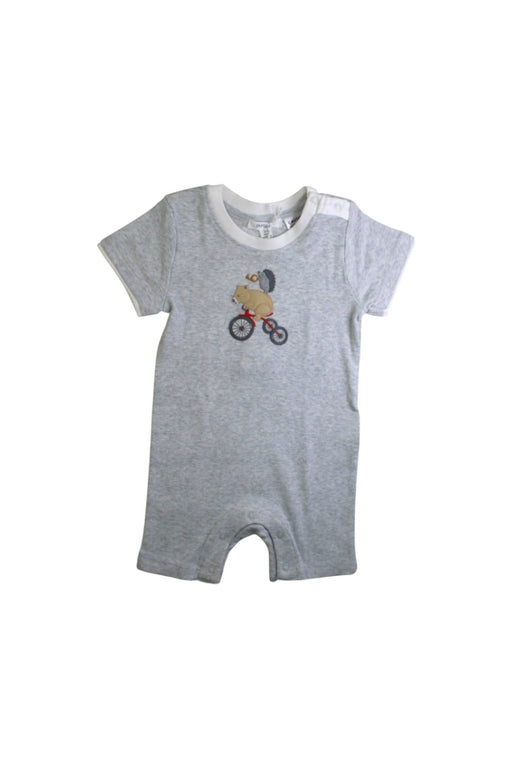 A Grey Short Sleeve Rompers from purebaby in size 3-6M for boy. (Front View)