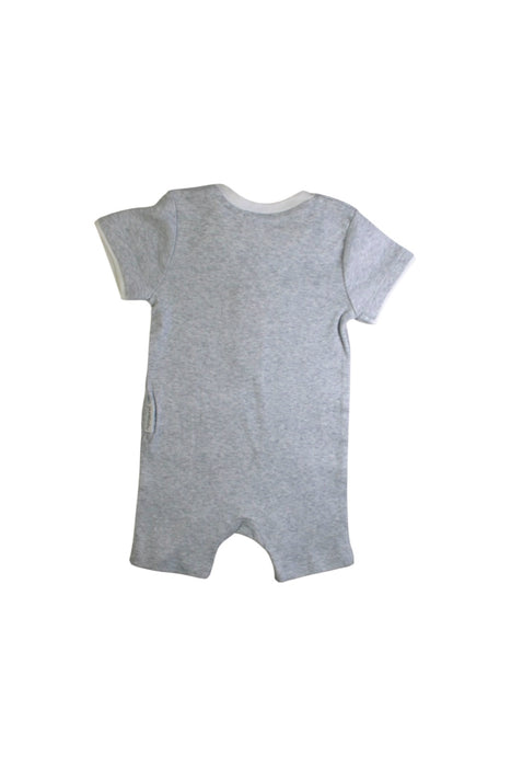 A Grey Short Sleeve Rompers from purebaby in size 3-6M for boy. (Back View)