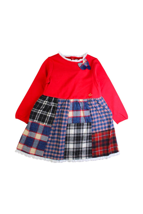 A Multicolour Long Sleeve Dresses from Miki House in size 5T for girl. (Front View)