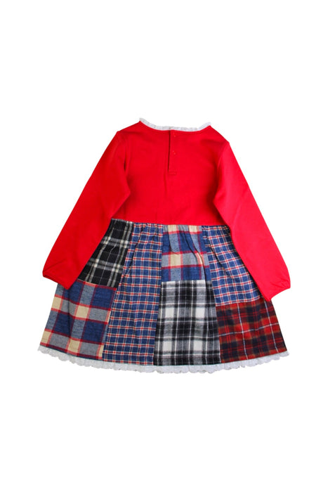A Multicolour Long Sleeve Dresses from Miki House in size 5T for girl. (Back View)