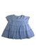 A Blue Short Sleeve Dresses from Petit Main in size 4T for girl. (Front View)