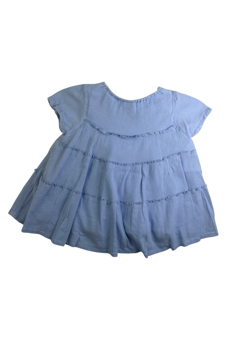 A Blue Short Sleeve Dresses from Petit Main in size 4T for girl. (Back View)