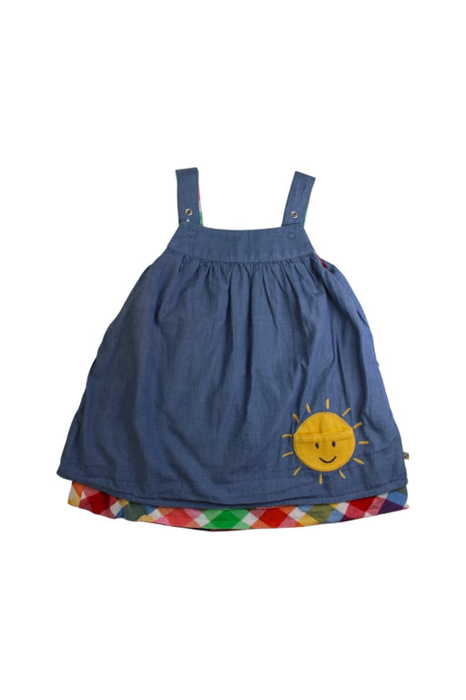 A Blue Sleeveless Dresses from Frugi in size 2T for girl. (Front View)