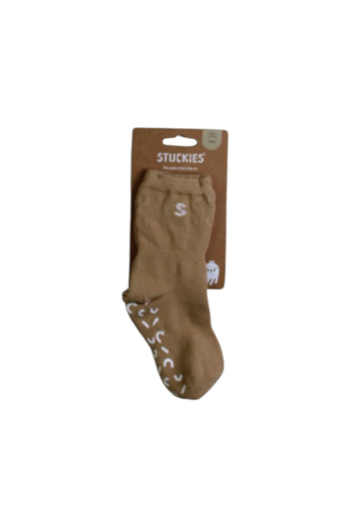 A Brown Socks from Stuckies in size 3T for neutral. (Front View)