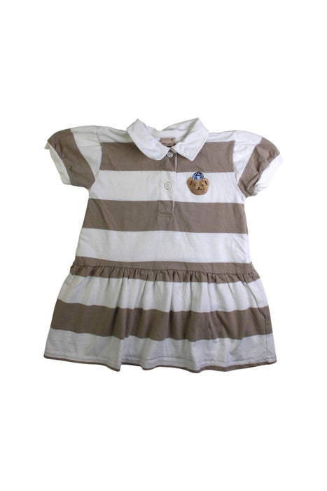 A Beige Short Sleeve Dresses from Petit Main in size 18-24M for girl. (Front View)