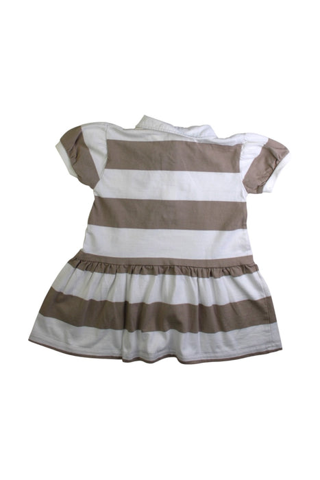 A Beige Short Sleeve Dresses from Petit Main in size 18-24M for girl. (Back View)