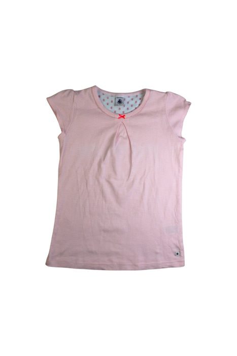 A Pink Short Sleeve Tops from Petit Bateau in size 8Y for girl. (Front View)