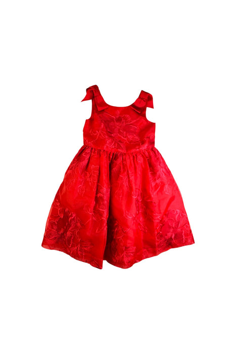 A Red Sleeveless Dresses from Janie & Jack in size 6T for girl. (Front View)