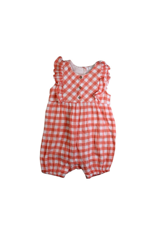 A Red Sleeveless Rompers from purebaby in size 12-18M for girl. (Front View)