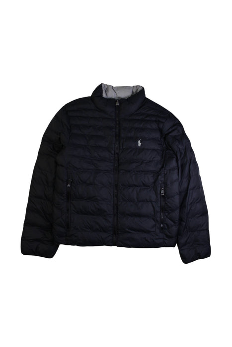 A Navy Puffer/Quilted Jackets from Polo Ralph Lauren in size 10Y for boy. (Front View)
