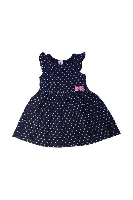 A Navy Sleeveless Dresses from Petit Bateau in size 3T for girl. (Front View)